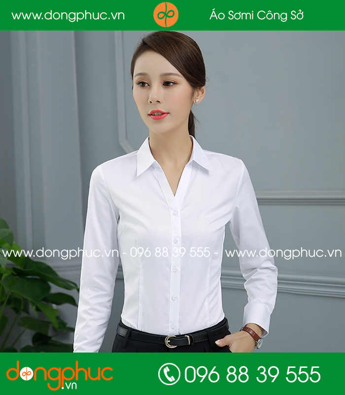  Đồng phục áo sơ mi màu trắng 